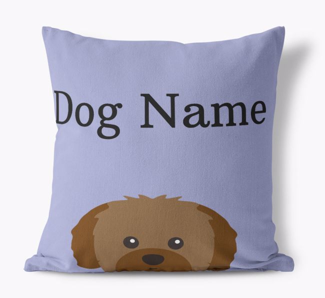 {dogsName}'s Icon & Name: Personalized {breedFullName} Canvas Pillow